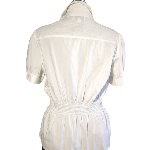 PULI White Short Sleeve Designer Blouse Size L - Picture 8 of 16